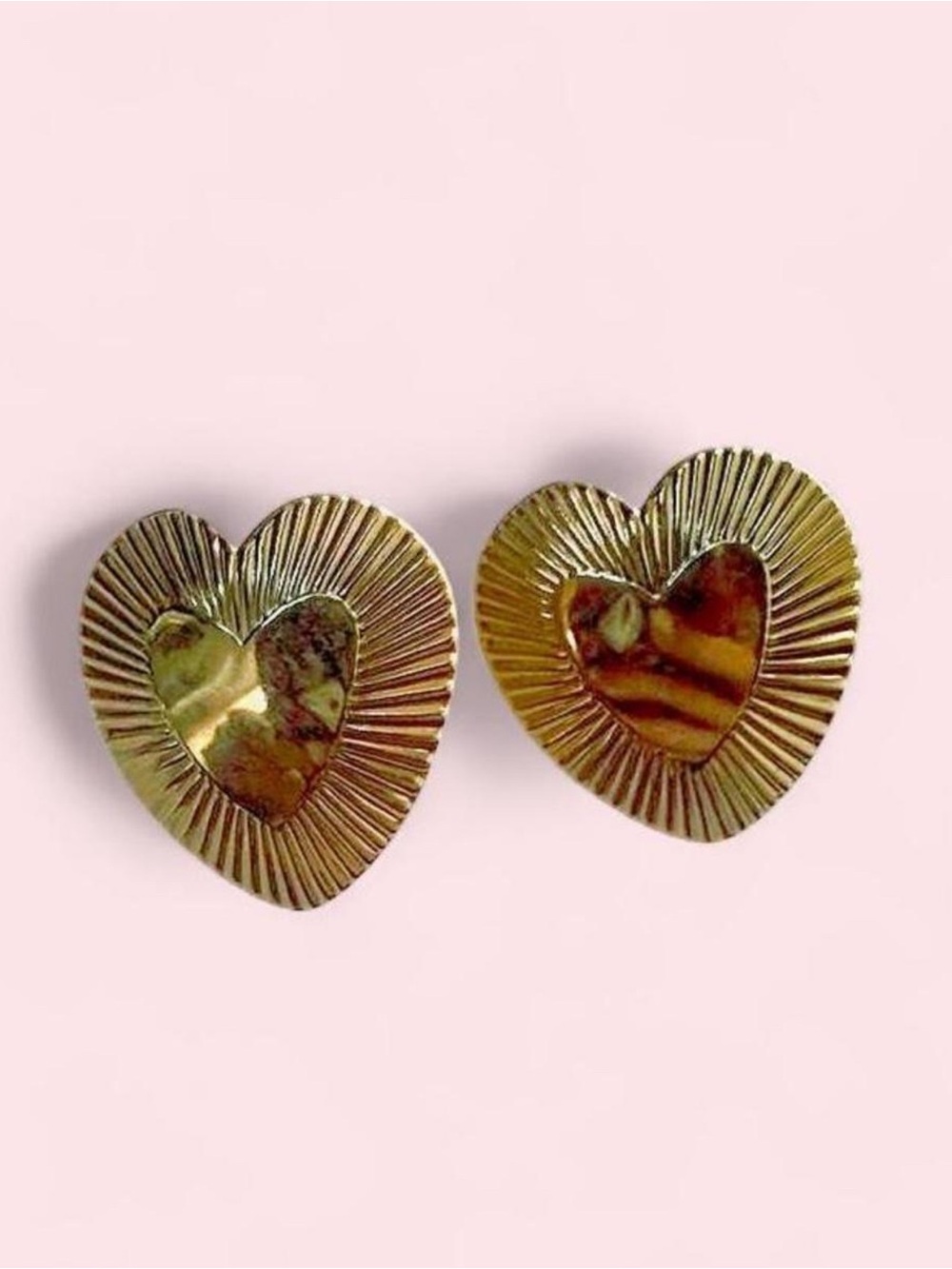 Coquette 80’s Gold Heart Statement Earrings